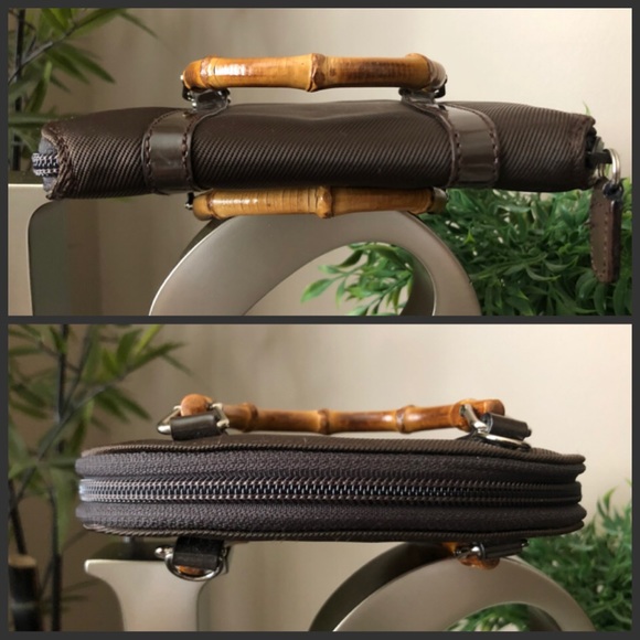 ✨Vintage Rare & Hard to Find GUCCI Bamboo Wallet On Chain Crossbody Mini Bag - Picture 7 of 16